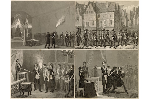 Illustration of the secret rites and rituals of the Freemasons