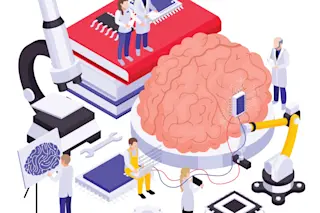 Brain chip implant illustration