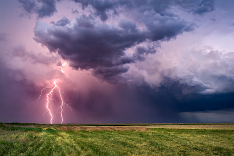 Thunderstorm and lightning