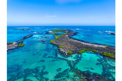 Aerial view of Isabel Island in the Galapagos Islands, Ecuador