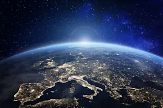 View of europe and asia from space