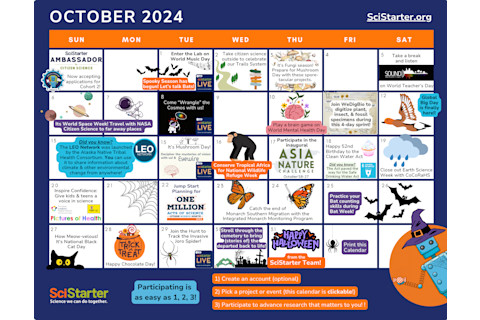 October SciStarter Calendar