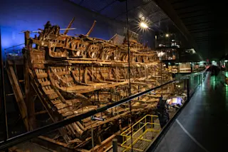 Mary Rose ship on display