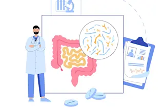 Gut and brain connection illustration