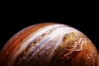 The weather on the outer planets is tempestuous at best, being characterized by turbulent storms.