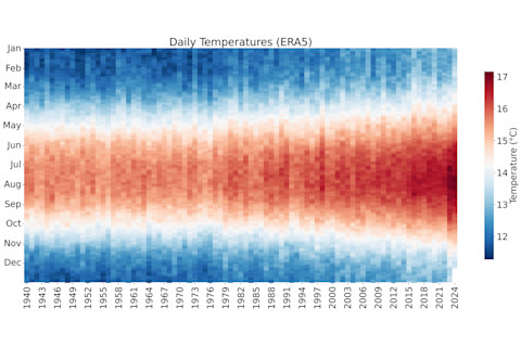 Change in Daily Global Surface Temperatures