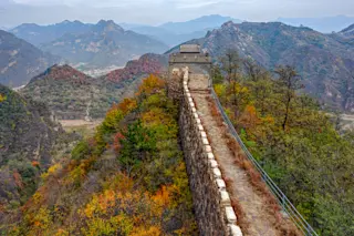 The Great Wall of China at remote location at Huangyaguan