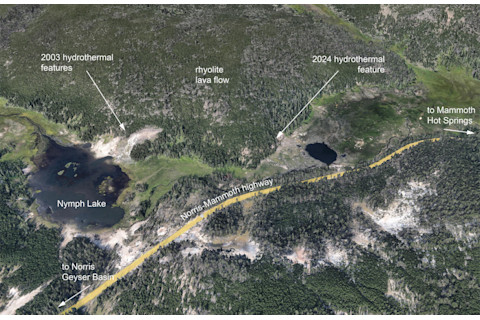 Aerial view of new thermal feature