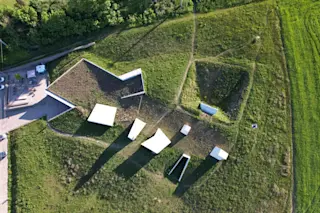Aerial view of Dolní Věstonice archeological site