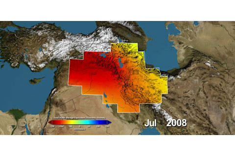 a map of Middle East water loss