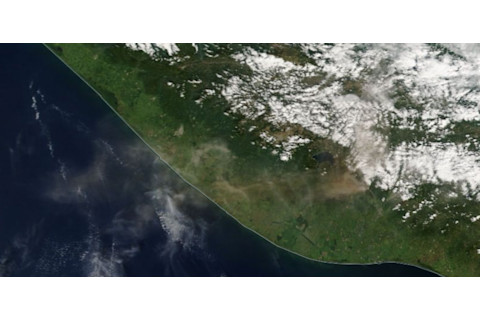 Brown ash from Fuego in Guatemala