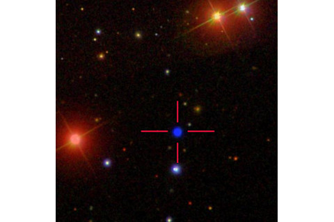 The white dwarf GALEXJ014636.8+323615 in color. (Credit: Sloan Digital Sky Survey)