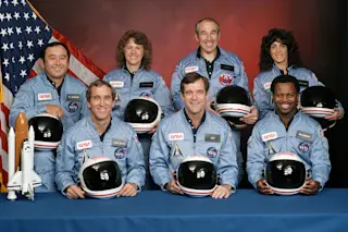 Seven space shuttle astronauts