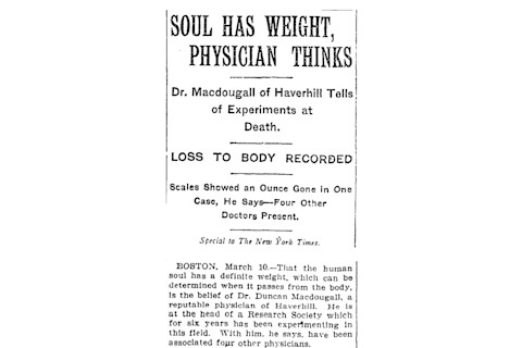 NY Times 1907 Soul Has Weight - Wikimedia Commons