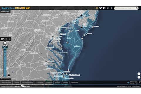 Sea level rise map