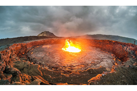 Lava bubbles out of Erta Ale volcano - Getty