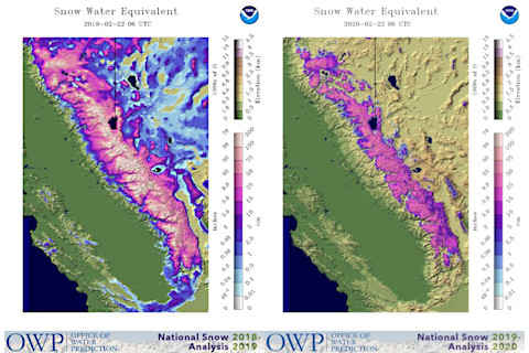 Sierra Neva Snow Water Equivalent