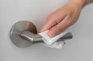 door handle germs - shutterstock