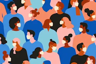 Population pandemic illustration coronavirus masks - Shutterstock
