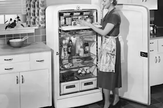 Vintage Antique Old Refrigerator 1950s - Shutterstock
