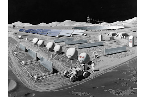 NASA telescope on the moon base