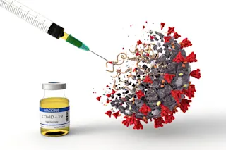 covid vaccine with illustration