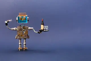 Robot Toy Serving Wine, Waiter, Bartender - Shutterstock