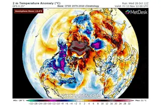 Arctic temperature forecast - WXCHARTS.COM