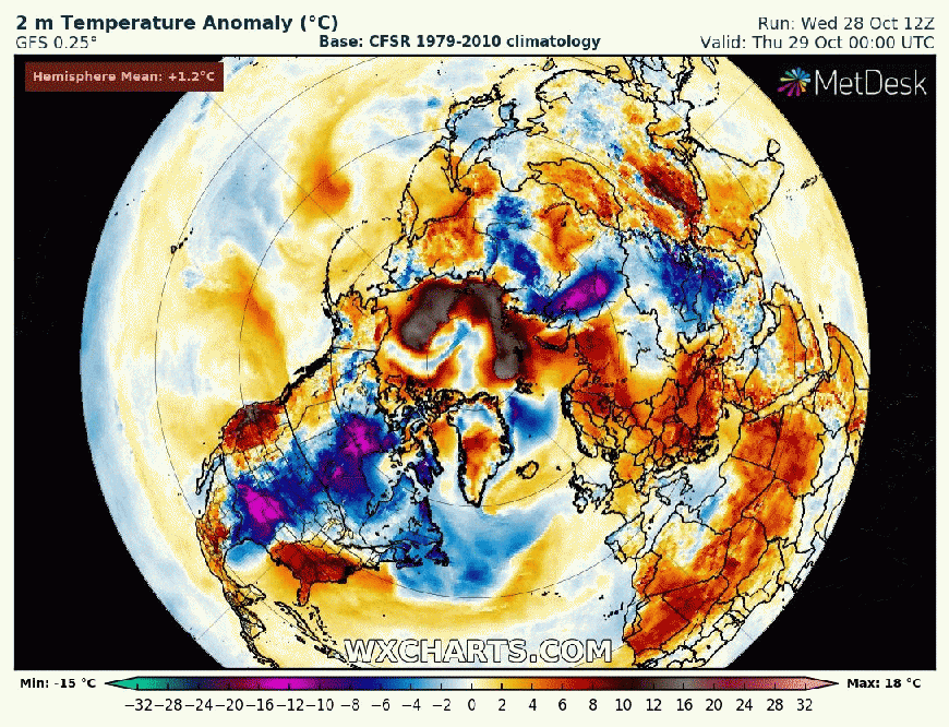 Northern Hemisphere temperature Outlook