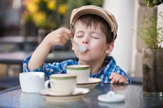Child at cafe