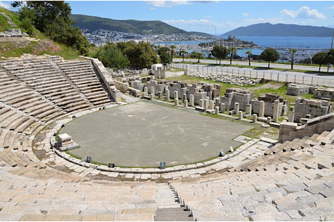 The theatre of ancient Halicarnassus, built in the 4th century BC during the reign of King Mausolos and enlarged in the 2nd century AD, the original capacity of the theatre was 10,000, Bodrum, Turkey (16456817694)