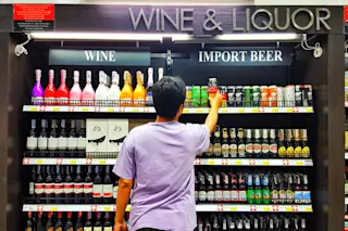 Booze selection alcohol shopping