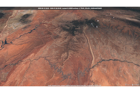 Satellite Image of the sacred lands of Bears Ears