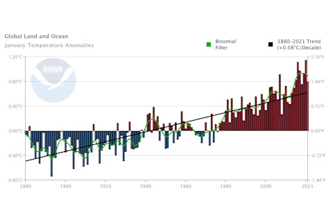 January Global Temperature Anomalies