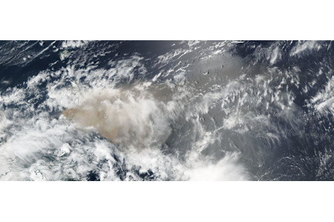 Ash drifting east from La Soufriere