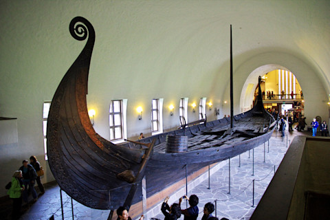longship in a museum -shutterstock