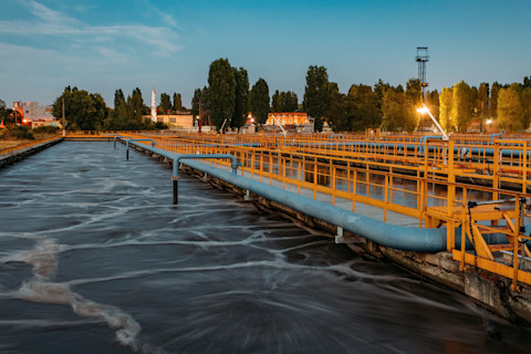Modern wastewater treatment plant