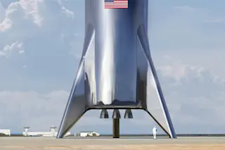 SpaceX gave the public a glimpse of what their Starship vehicle may look like with this illustration. (Credit: SpaceX)