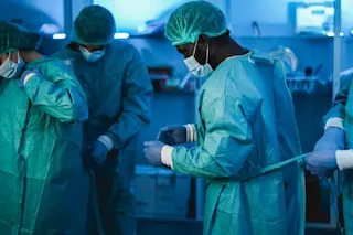 hospital workers PPE surgery