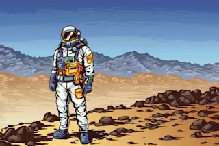 human on mars astronaut space suit