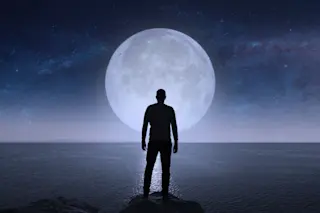 Man and moon