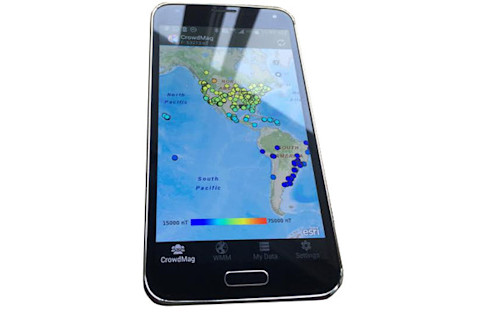 NOAA CrowdMag app on phone screen