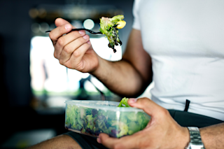 Eating a salad