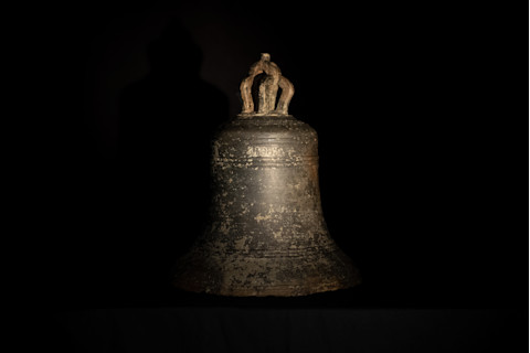 The bell, HMS Gloucester Artifact at University of East Anglia