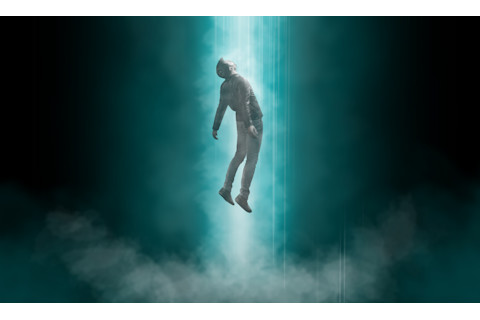 Man being abducted by UFO