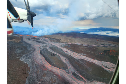 Aerial View of Lava Flows