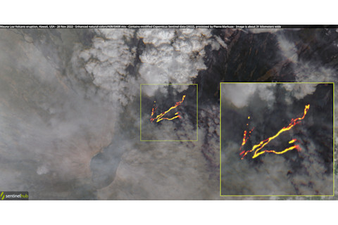 Sentinel-2 Satellite View of Mauna Loa Eruption