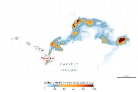 Sulfur Dioxide Plume From Mauna Loa Eruption