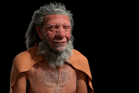 Prehistoric Early Man Neanderthal. 3D rendering