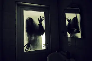 scary movie horror woman in window